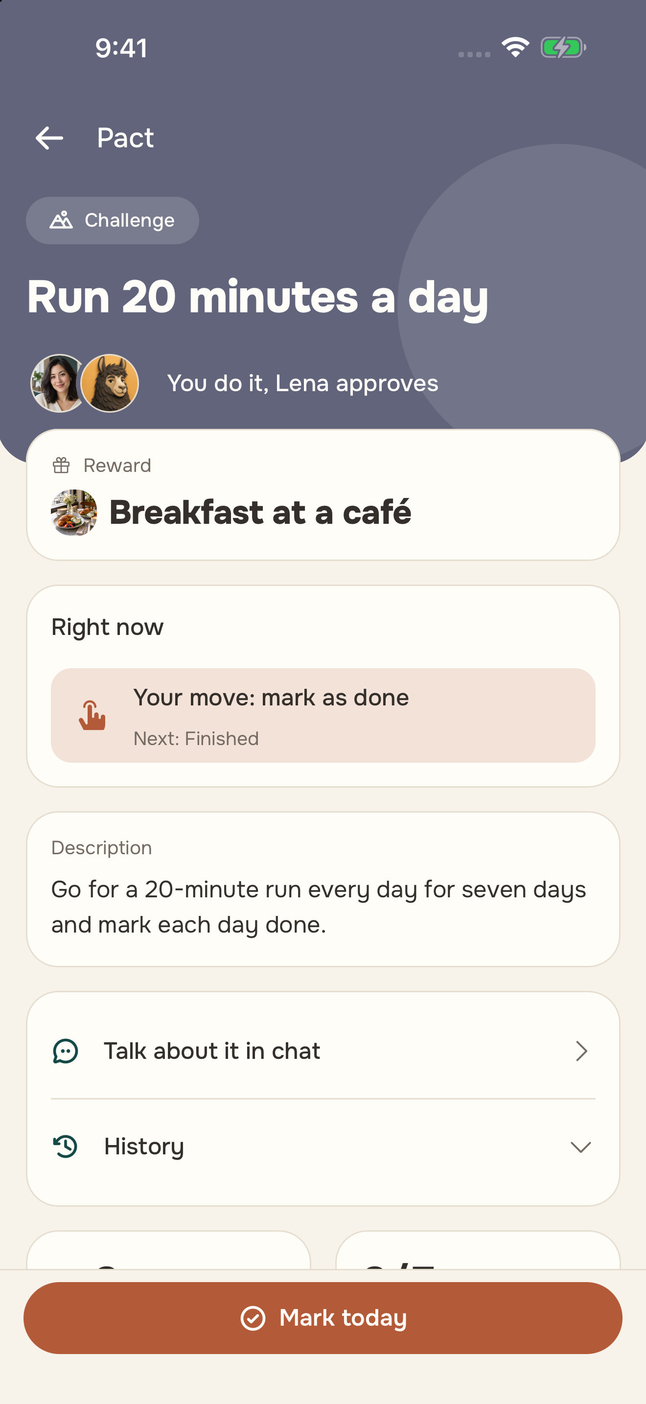 Nina’s challenge: seven days of 20-minute runs