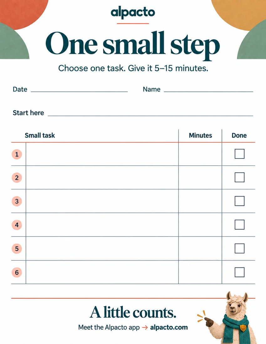 One small step sheet, color design, blank