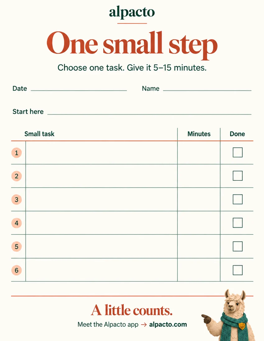 One small step sheet, warm design, blank
