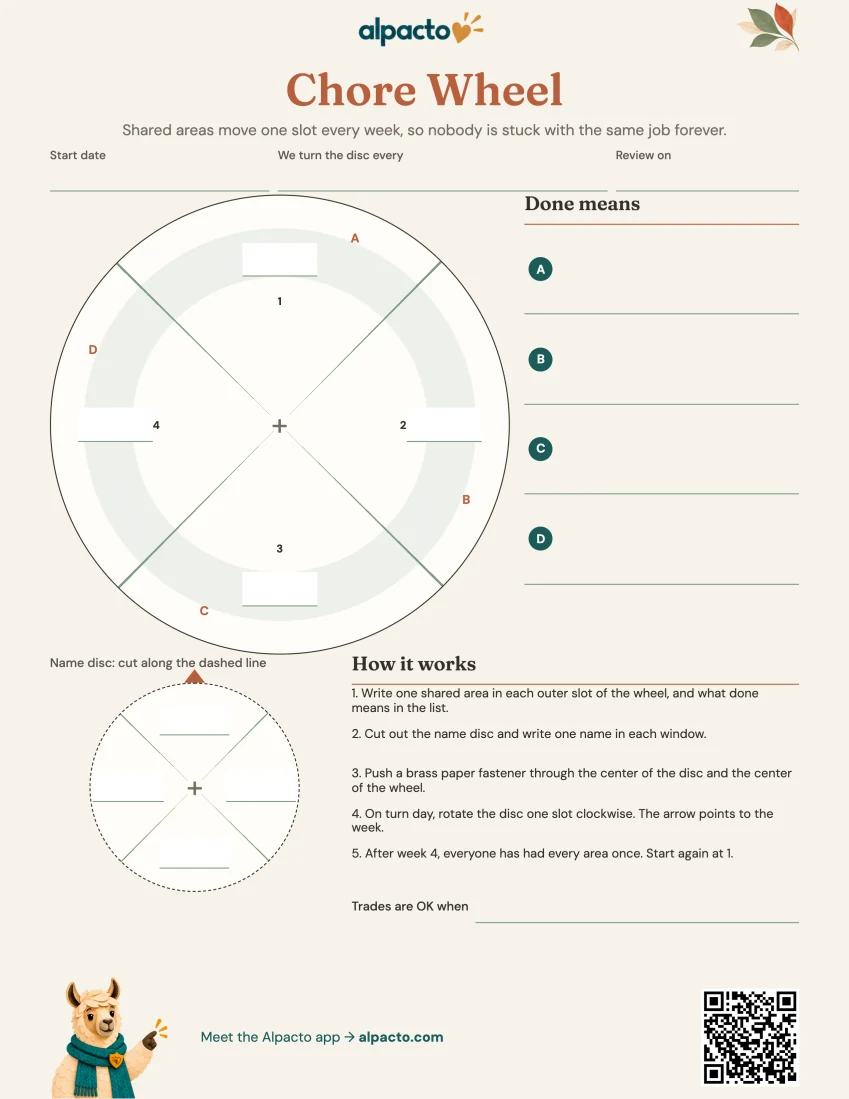 Four-person wheel, warm design, blank