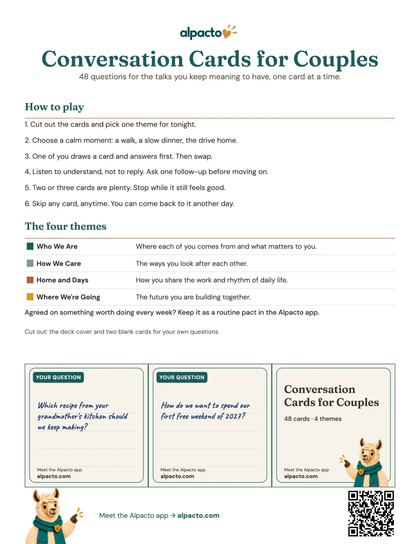 Color rules page with the two blank cards filled in by hand