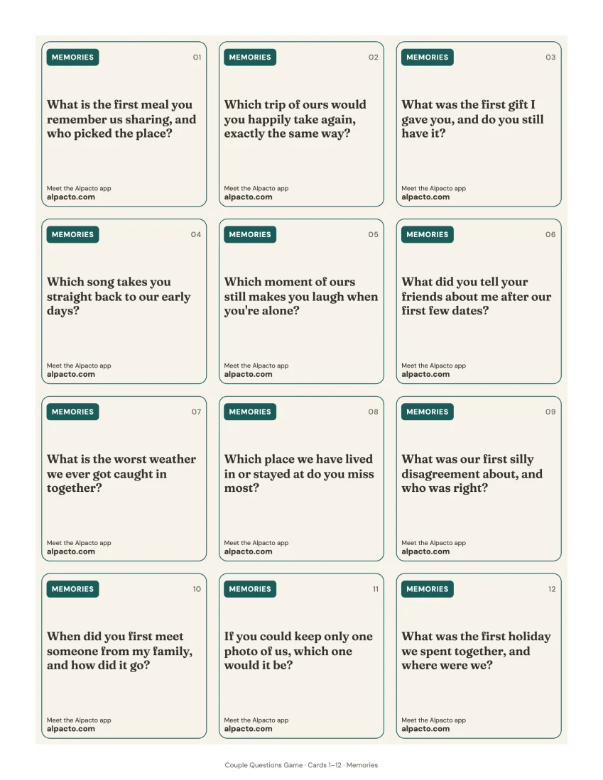Couple questions game, blank