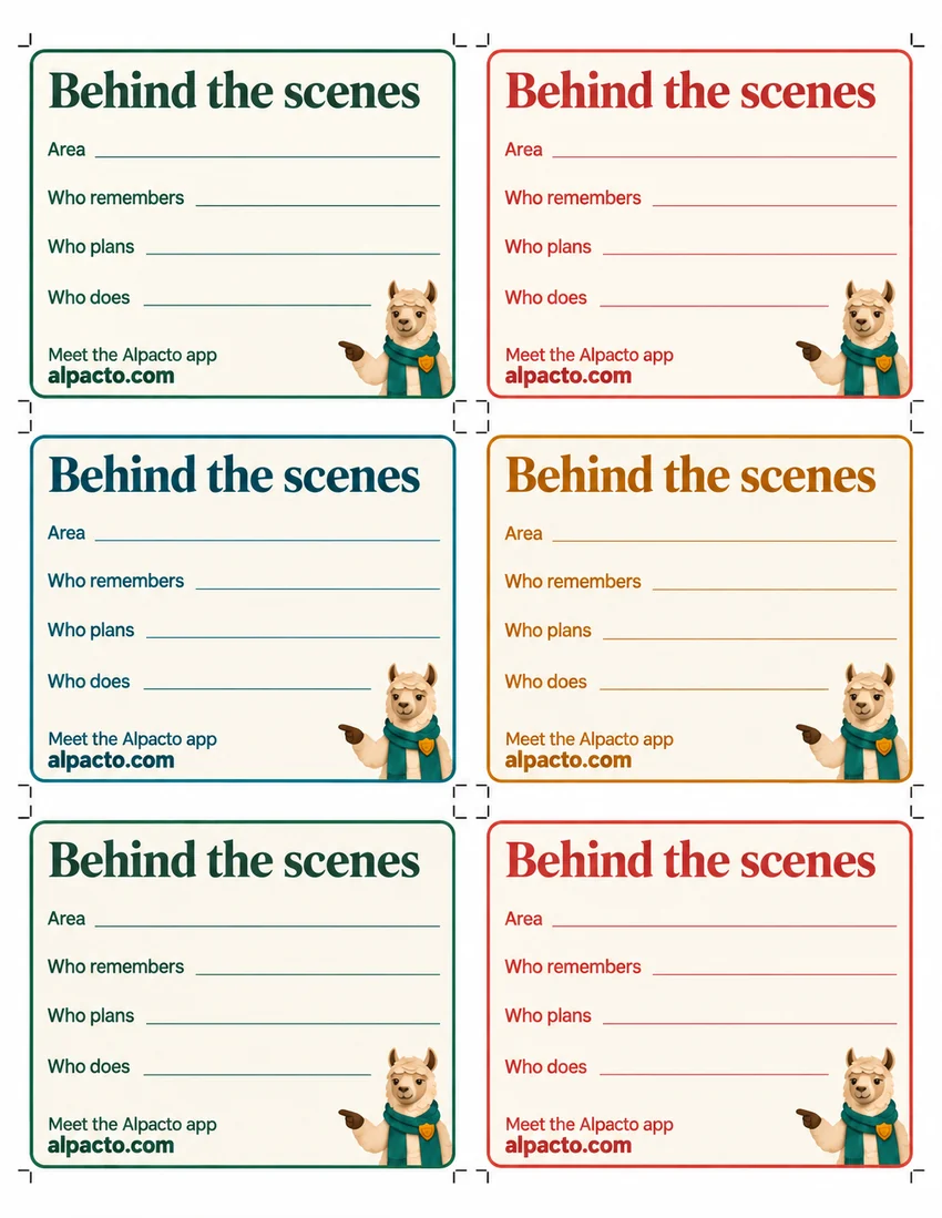 Mental load cards printable, blank