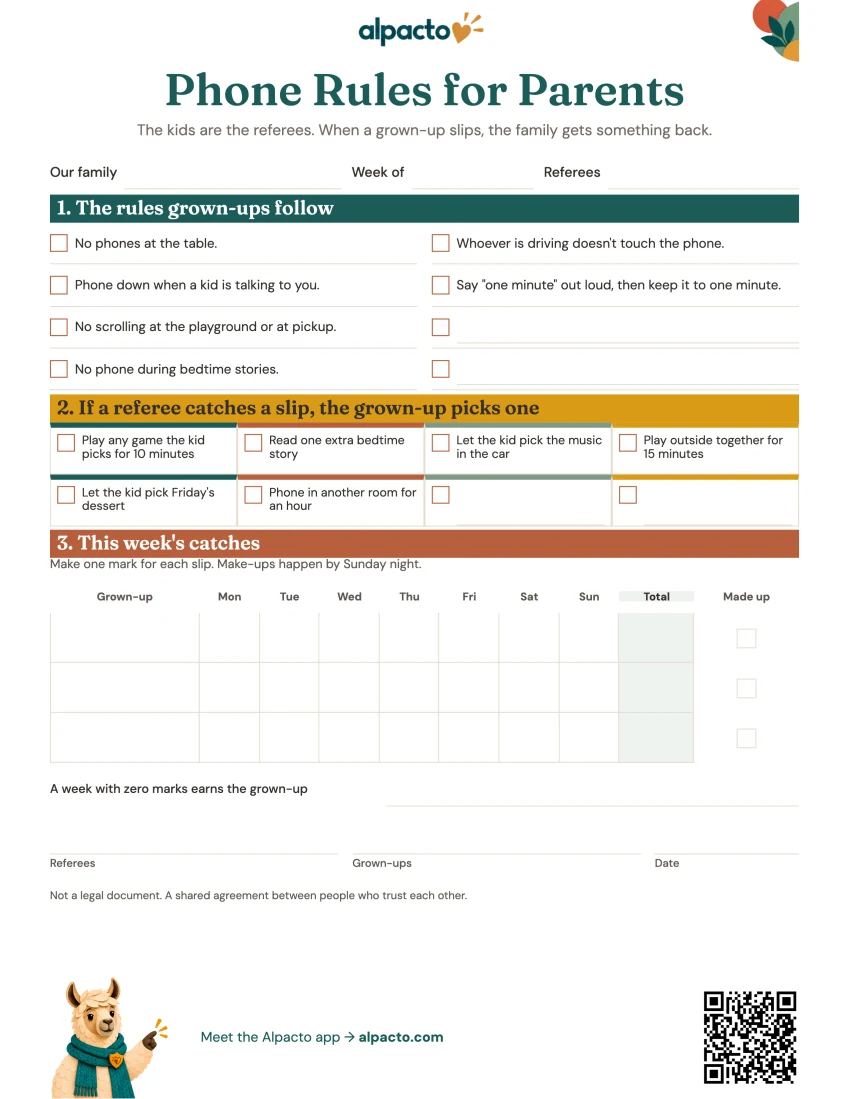 Phone Rules for Parents, color, blank