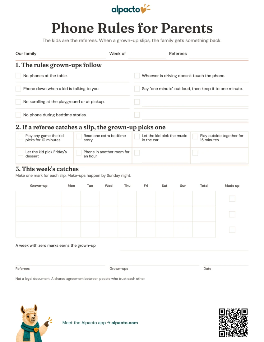 Phone Rules for Parents, minimal, blank