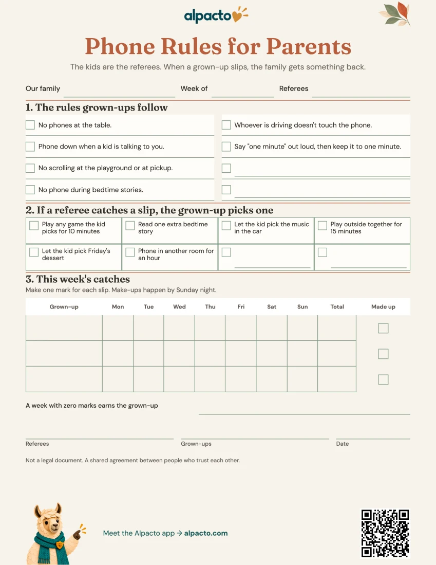 Phone Rules for Parents, warm, blank