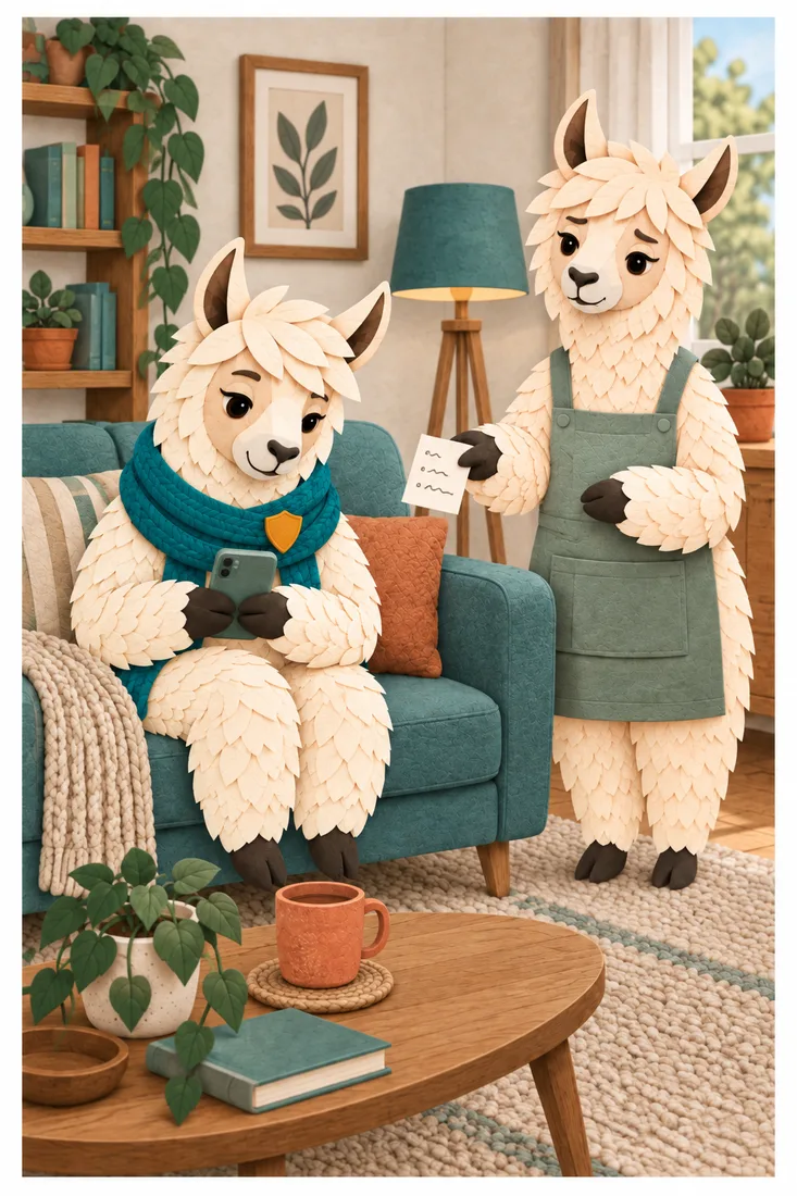 One partner holds out a written list while the other looks down at a phone, an illustration of asking versus noticing